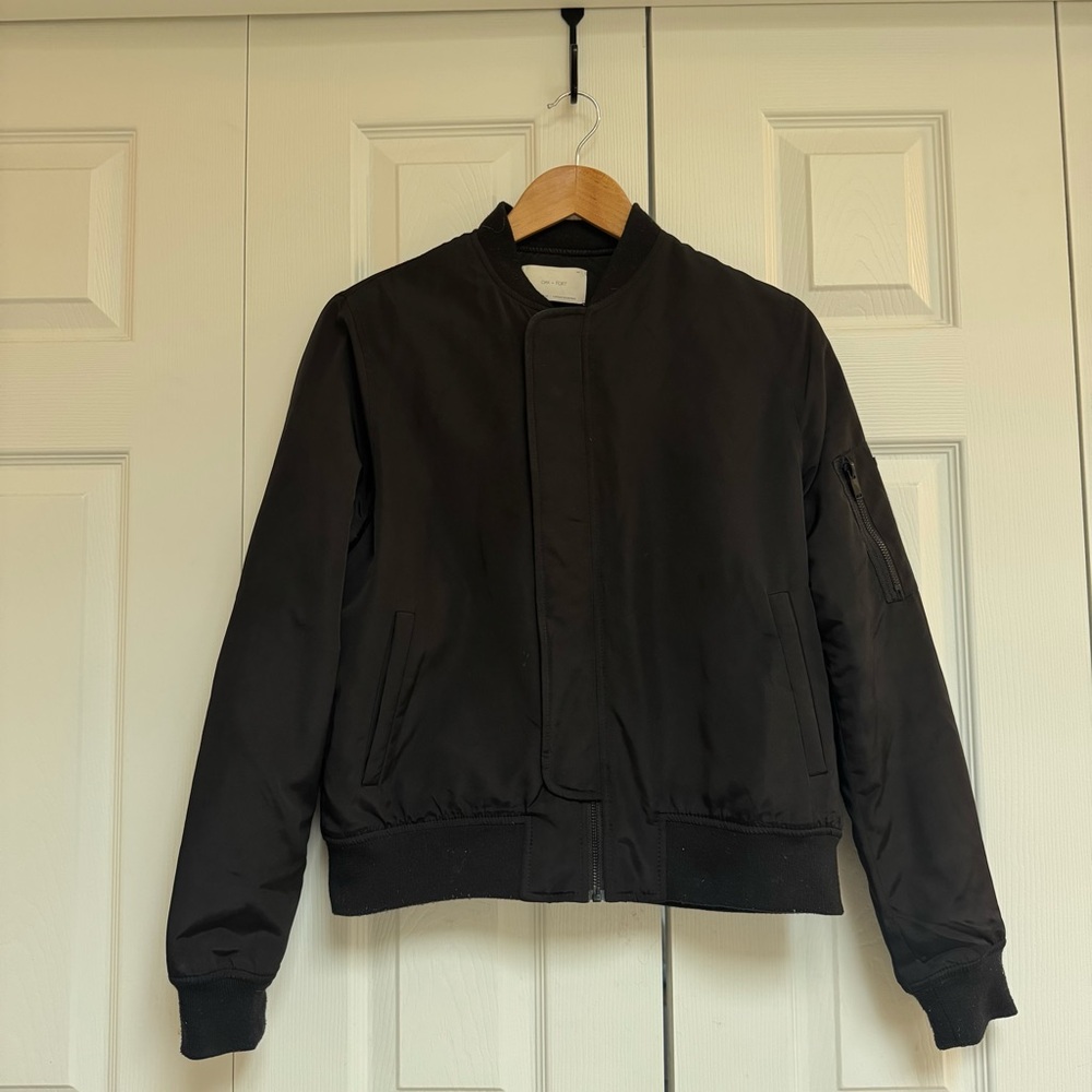 OAK + FORT Black Bomber Jacket